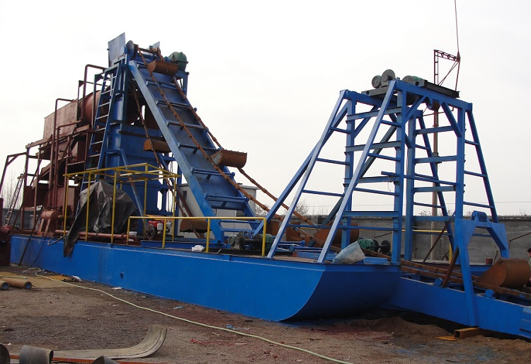 出口英国链斗式淘金船